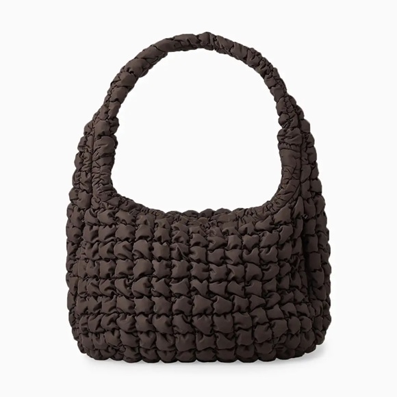 COS Quilted Oversized Shoulder Bag in Dark Brown New with Tags - Picture 2 of 5